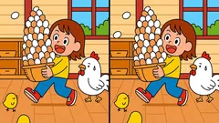 Test na spostrzegawczość: znajdź 3 różnice w 45 sekund na obrazku dziewczynki z koszykiem